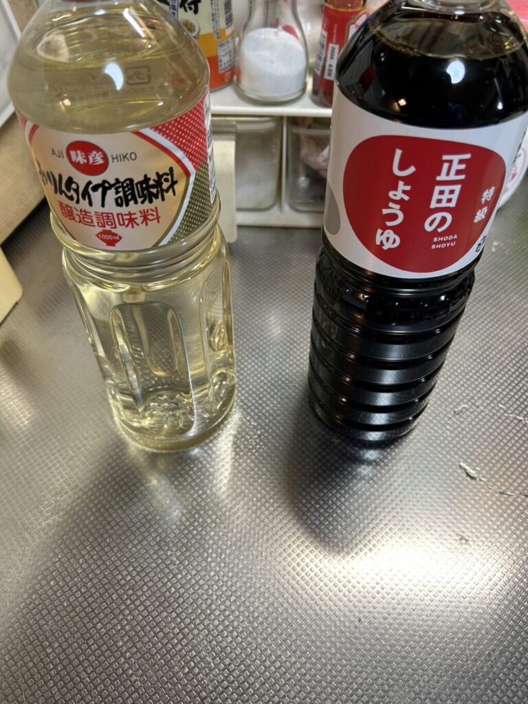 カエシ作成に利用した醤油とみりん