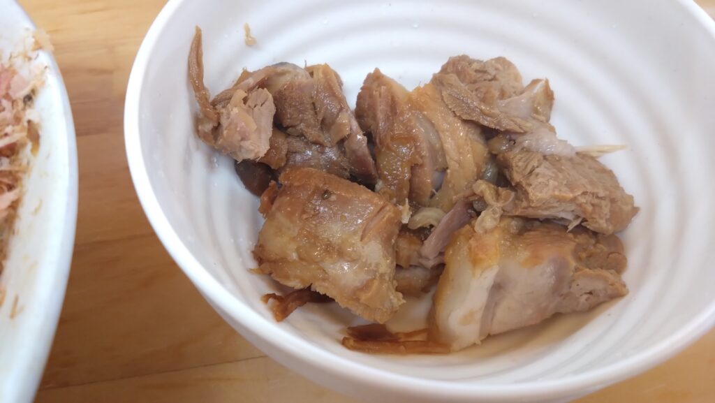 ほぐし豚の様子